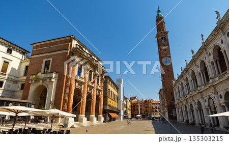 Piazza dei Signori in Vicenza, Italy, with Basilica Palladiana and Torre Bissara Piazza dei Signori in Vicenza, Italy, with Basilica Palladiana and Torre Bissara 135303215