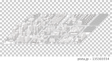 街並みの立体図. 都市の景観.  135303554
