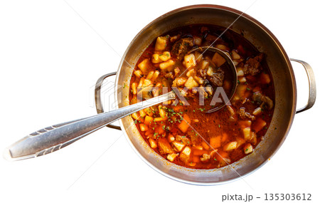 Restaurant of national Croatian cuisine offers guests dish kobanak 135303612