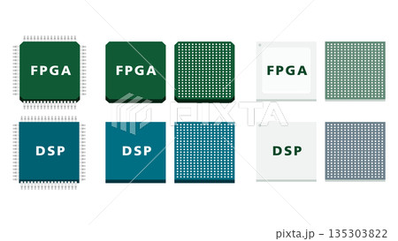 FPGAとDSPの違いと役割をやさしく解説する信号処理イラスト 135303822