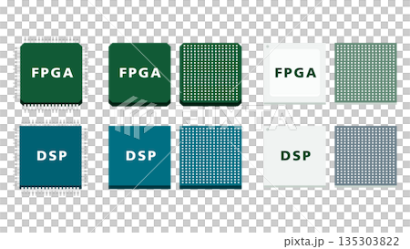 FPGAとDSPの違いと役割をやさしく解説する信号処理イラスト 135303822