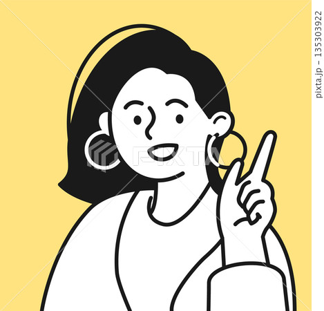 進路や就活に前向きな女性のイラスト|大学生・新社会人のキャリアイメージ 進路や就活に前向きな女性のイラスト|大学生・新社会人のキャリアイメージ 135303922