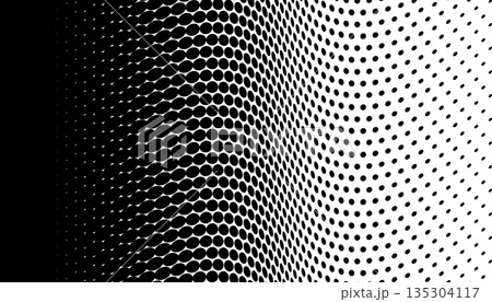 Abstract geometric background with a halftone dot pattern creating a wavy, 3D optical illusion 135304117
