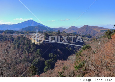 日本一高い歩行者専用橋（九重“夢”大吊橋 北方から涌蓋山方面） 135304332