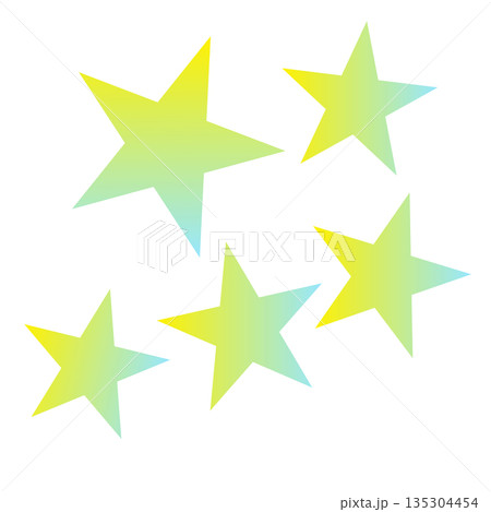 グラデーションの星 水彩風イラスト素材 グラデーションの星 水彩風イラスト素材 135304454