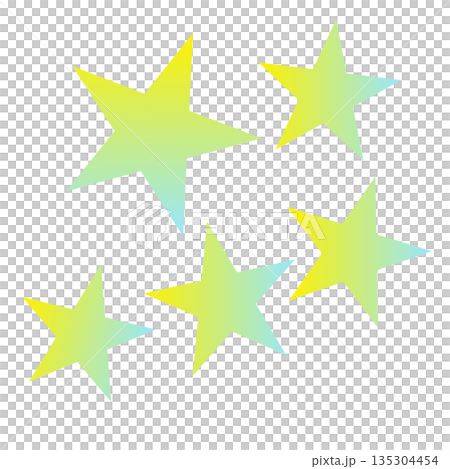 漸層星形水彩插畫素材 漸層星形水彩插畫素材 135304454
