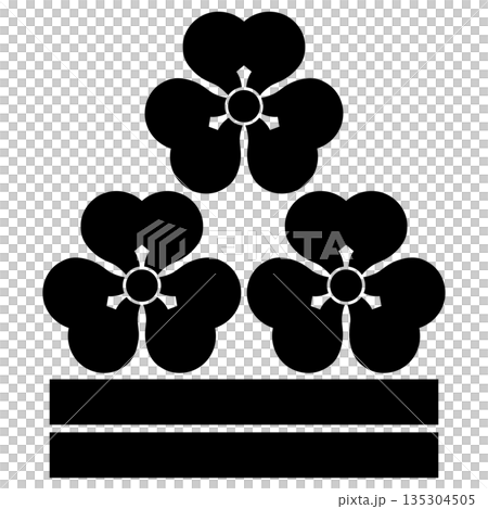 家紋です。三つ組片喰に二つ引きといいます。 135304505