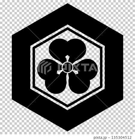 家紋です。亀甲に片喰といいます。 135304512