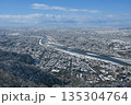 岐阜城天守閣からの眺め・雪景色 135304764