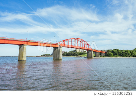 茨城 海門橋と那珂川 茨城 海門橋と那珂川 135305252