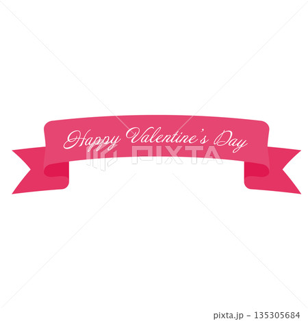 Happy Valentine’s Day のピンクリボン 135305684