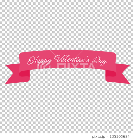 Happy Valentine’s Day のピンクリボン 135305684