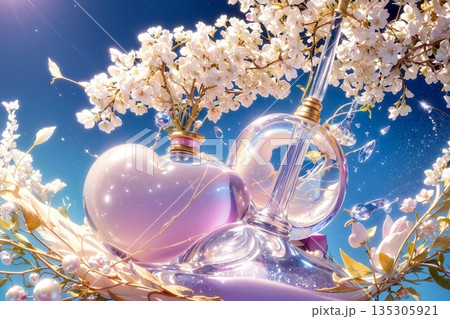 夢見る桜と透明な香水瓶 135305921