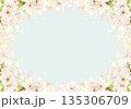 花びらを散らした桜の花枠2 135306709
