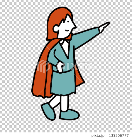 スーパーヒーローのように成長する学生のイラスト 135306777