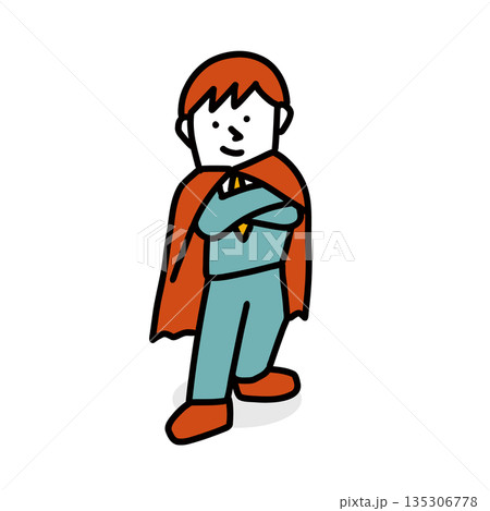 スーパーヒーローのように成長する学生のイラスト スーパーヒーローのように成長する学生のイラスト 135306778