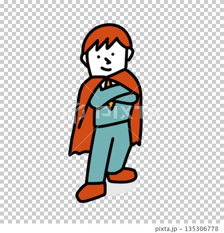 スーパーヒーローのように成長する学生のイラスト スーパーヒーローのように成長する学生のイラスト 135306778