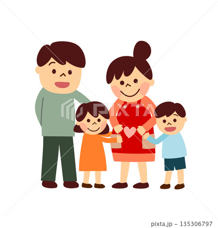 妊娠中の母親と家族 135306797