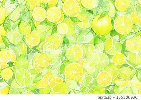 フレッシュレモンと断面の明るいテクスチャ 135306936