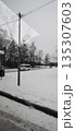 ski lift in snow covered winter day 135307603