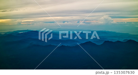 beautiful view of the hills in the morning beautiful view of the hills in the morning 135307630
