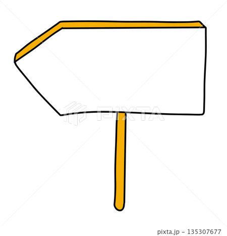 矢印の立て看板のイラスト　空欄　透過 135307677
