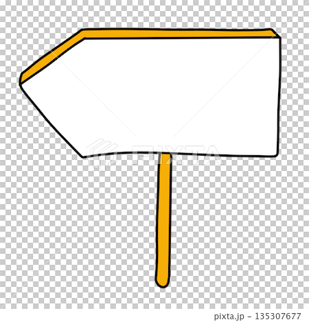 矢印の立て看板のイラスト　空欄　透過 135307677