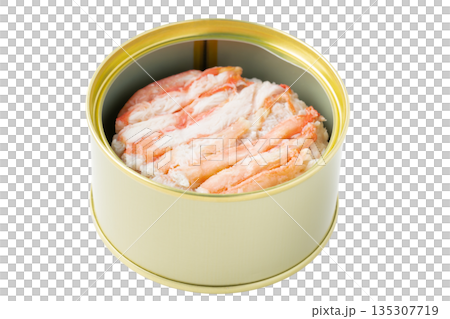 透明背景(png)に紅ズワイガニの水煮の缶詰 透明背景(png)に紅ズワイガニの水煮の缶詰 135307719