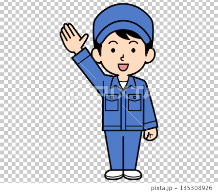 一個普通的工人舉起了手 135308926