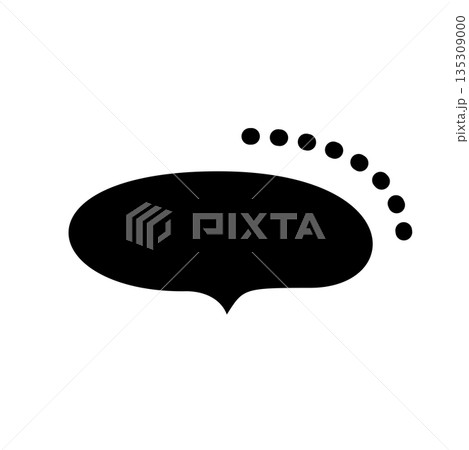 シンプルな黒いふきだし 135309000