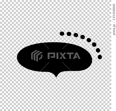 シンプルな黒いふきだし 135309000