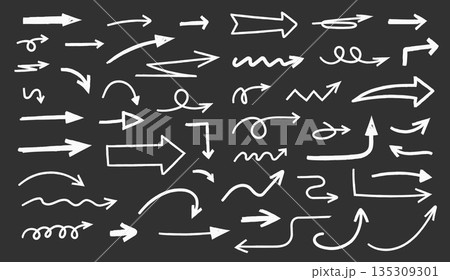 Hand Drawn Arrow Collection Set 135309301
