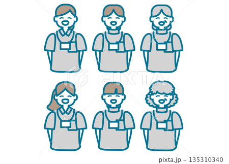 名札を下げた女性達のイラスト 135310340