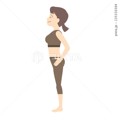 スリムな女性の全身 135310384