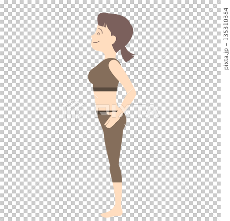 スリムな女性の全身 135310384