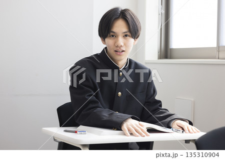 勉強する男子高校生 135310904