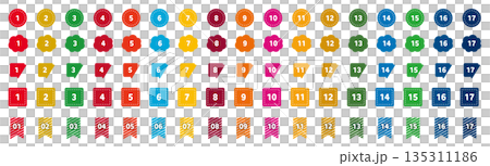 SDGs color number icon set SDGs color number icon set 135311186