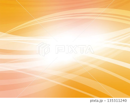 明るいオレンジ色の波形アブストラクト背景 135311240