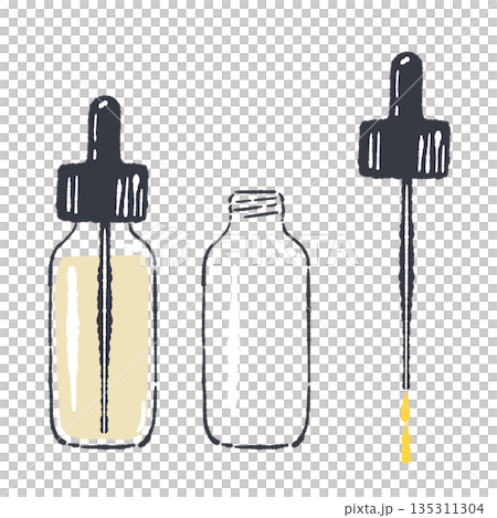 香氛手繪彩色插畫素材組（精油、香薰、圖案等） 135311304