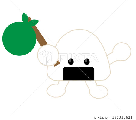 風呂敷包みを持つおにぎりのキャラクターイラスト 135311621