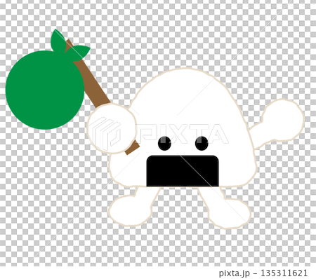 風呂敷包みを持つおにぎりのキャラクターイラスト 135311621