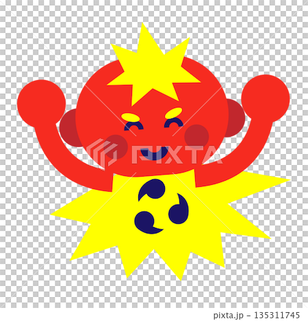 雷のエネルギーをまとったパワフルなキャラクターイラスト 雷のエネルギーをまとったパワフルなキャラクターイラスト 135311745