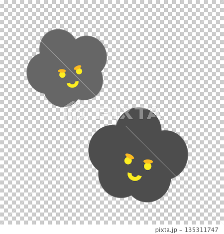 一幅以雷雲為靈感的簡單人物插畫 135311747