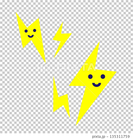 一幅富有表現力的閃電的流行偶像插畫 一幅富有表現力的閃電的流行偶像插畫 135311759
