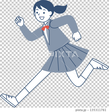 Smiling female student running 135311781