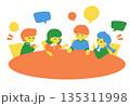 円形テーブルでの子どもたちの会議 135311998
