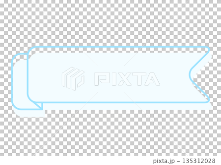 淺藍色絲帶橫幅，折疊絲帶框架，適用於商業和網頁設計的標題 135312028
