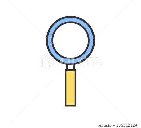 シンプルな虫眼鏡のアイコンイラスト ベクター シンプルな虫眼鏡のアイコンイラスト ベクター 135312124