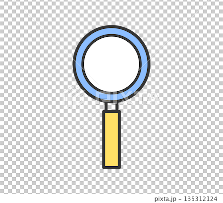シンプルな虫眼鏡のアイコンイラスト ベクター シンプルな虫眼鏡のアイコンイラスト ベクター 135312124