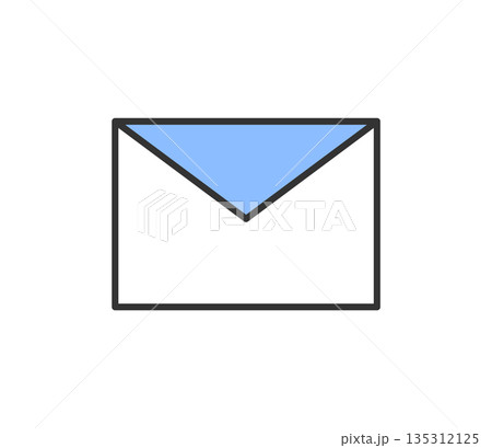 メールのシンプルなアイコンイラスト ベクター メールのシンプルなアイコンイラスト ベクター 135312125